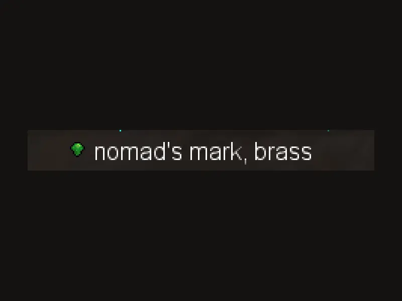 A nomad's mark shown in the inventory